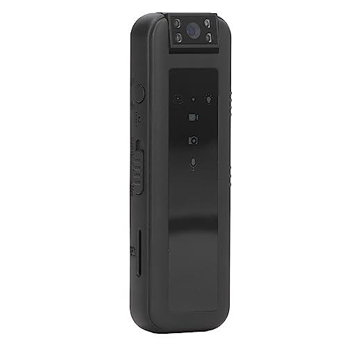 Kamera Wideo Body Camera 1080P, Kieszonkowa Kamera do Noszenia, Kamera HD Obracana o 180 Stopni ze Wskaźnikiem LED Klips świetlny do Biegania, Spacerów z Psami, Wędkowania