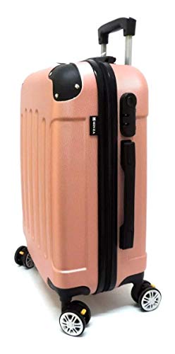Mala De Bordo Rígida Viagem Abs Rodinhas Giro 360° Hinza Pp Rosê