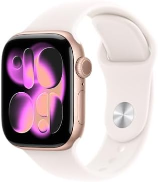 Apple Watch Series 11 GPS, Caixa em alumínio rosa‑dourado de 42 m...