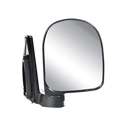 Image of UNO MINDA RV-15001R Shatterproof Glass Rear View Mirror (Black)- Right Hand Side for Hyundai Santro