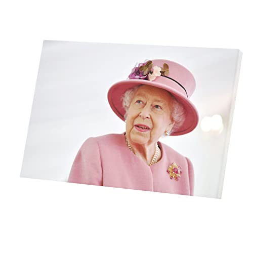 Tableau décoratif Queen Elisabeth II sous toile imprimée chic pour salon - format grand 90x60 cm