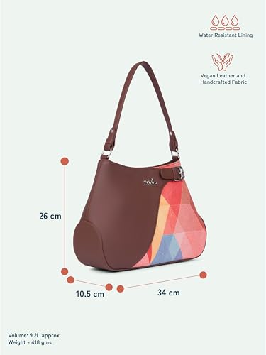 Image of ZOUK Ira Handbag | Stylish Women's Handbag | Luxury Shoulder Bag for Women | Trendy | Fancy Ladies Handbags | Small Purse for Events | Water-Resistant