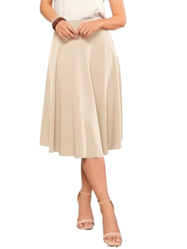Women's Flowy Trendy Skirt Casual Solid High Waist Skirt