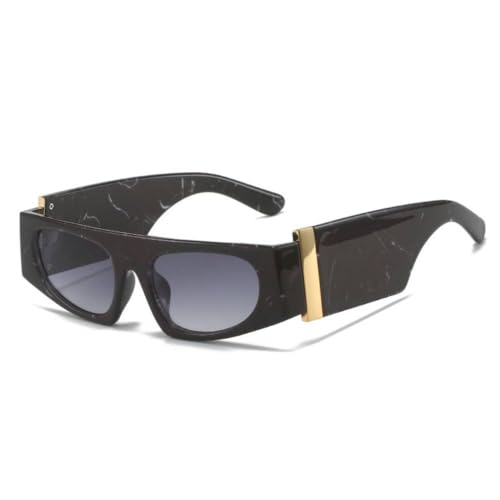 Lunettes de soleil de luxe MUTYNE à dessus plat et jambes larges avec verres noirs dégradés