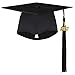 BROADREAM Bachelor Hut 2022 Doktorhut Graduation Hut Cap Absolventenkappe 2022 Studentenhut Abschluss Hut für Abschlussfeiern vom Studium, Universität, Hochschule, Abitur - Absolventenhut in Schwarz