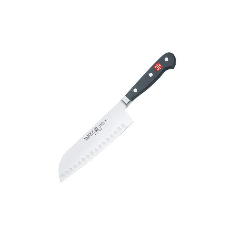 Wusthof 4183 Wusthof Classic Hollow Edge Santoku Knife 7, 7", Black
