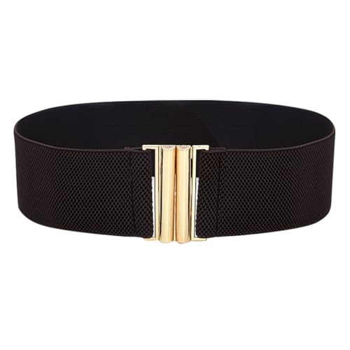 IMMEE Western Belts for Woman Wide Women Fashion Lady Elastic Waist Stretch Belt Dress Buckle Womens (Coffee,One Size)
