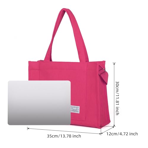 Image of Valleycomfy Corduroy Tote Bag for Women Travel Crossbody Bag Purse Women Shoulder Bags Work Handbags Everyday Hobo Bag