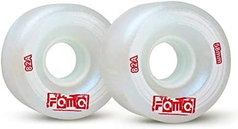 FOMOTEAM Roller Skate Wheels Outdoor or Indoor 58mm*32mm 82A (Set of 8) (Sparkling Pink)