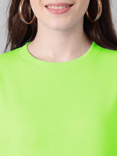 Image of KOTTY Women's Cotton Blend Solid Oversized T-Shirts