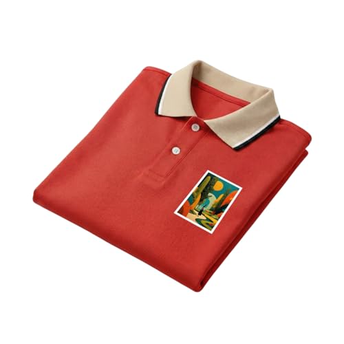 Image of Regular Fit Solid Half Sleeve Casual Tipping Collar Polo T-Shirt for Men
