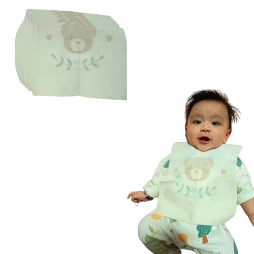 EverGrow Trade Angad Creations Disposable Baby Bibs Individual Wrapped Travel Bibs Waterproof Food Catcher for Toddlers Girls Boys Feeding 24 Count, Mix Prints2