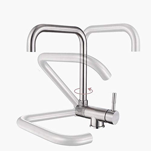 Robinets de cuisine en acier inoxydable brossé au design durable et épuré