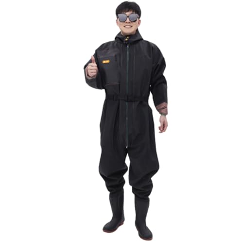 全身防水ウェーダー 作業靴 胴回り 防水ずぼん ベルト 耐磨耗 チェストハイウェーダー ラジアルソール 漁業用 田植え 水産業 漁業 厚底 ヒップブーツ 大人用 防滑 完全防水 フィッシングウェーダー 28.0cm