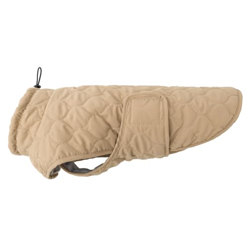 Wanderpfote Hundemantel – Steppjacke Hundejacke Stilvoll und Elegant – Hundemantel Wasserdicht – optimal für kleine und mittelgroße Hunde (Beige, S)