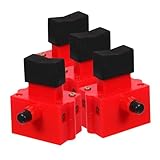Anneome 4 Stück Aus-Aus Schalter für Stahl Schneidemaschinen Roter Sperrbarer Kontrollschalter Präziser Druckknopf Ersatzteil für Industrielle Metalltrennsägen Langlebiger Hohe