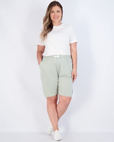 4 Pack:women’s Quick Dry Dri Fit 7 Inch Inseam Athletic Casual Lounge Fitness Gym Training Long Shorts High Waisted Running Bermuda Shorts Pockets Ladies Workout Upf Jogging Walking Active- Set 5, L #TOP3
