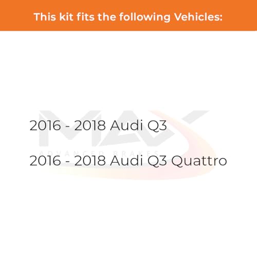 Image of Max Advanced Brakes Front & Rear Brake Kit Compatible With 2016 2017 2018 Q3 /Q3 Quattro Replacement Premium OE Disc Brake Rotors and Ceramic Brake Pads