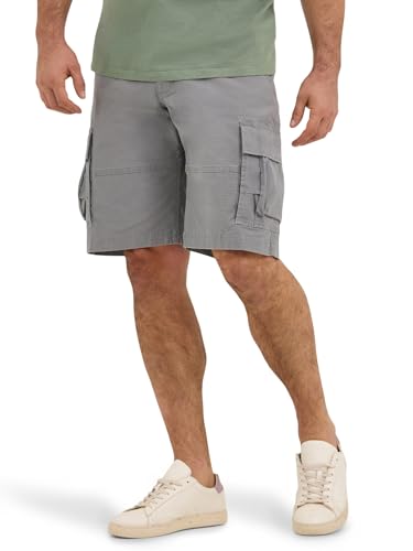 Lee Men's Extreme Motion Carolina Cargo Short, HD Lee Gray Ripstop, 32