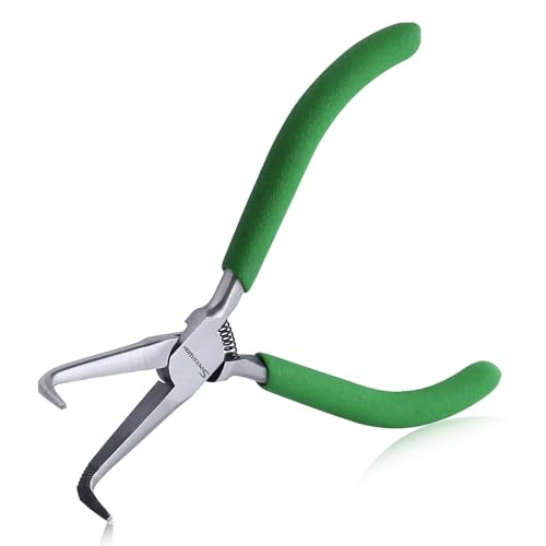 SPEEDWOX 5 Mini Bent Needle Nose Pliers Serrated Jaw For Jewelry Making