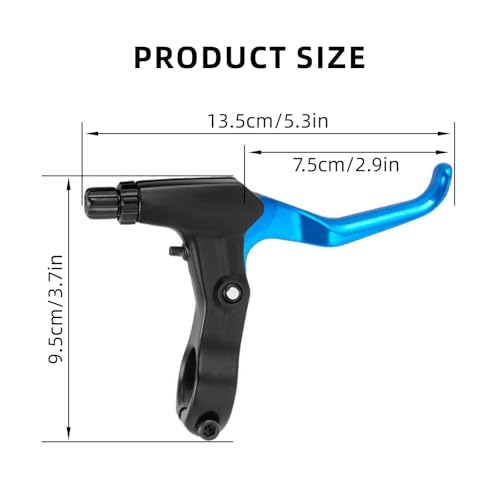 1 Pair of Bike Brake Levers, Bicycle Brake Levers, Brake Grips Handlebar Brakes, Aluminum Handbrake Lever Accessories for 22mm Handlebars, Adults Kids, Mountain Bike, BMX, MTB, Road Bike (Blue)