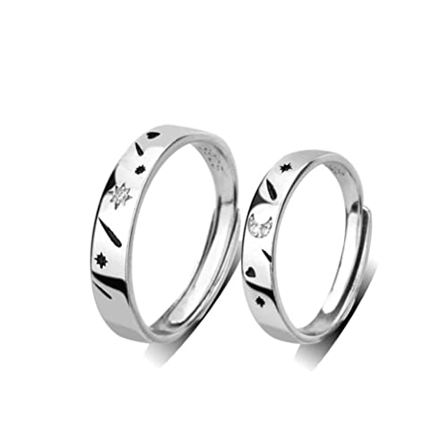 Bague de paire ajustable motif céleste le cadeau idéal pour couple amoureux