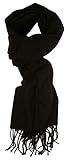 Mitchell Lewiss Cashmere Feel Winter Solid Color Scarf for women or man (Black)