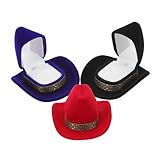 Amosfun 3 Pièces Boîte à bague créative vitrine de bijoux chapeau cas porte-chapeaux d...