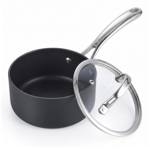 Cooks Standard Classic 1 Quart Nonstick Saucepan with Glass Lid, Hard Anodized Non Stick Sauce Pan...