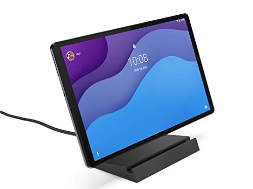 Lenovo Tab M10 HD (第 2 世代) スマート充電ステーション付き - 10.1 インチ HD タブレット (MediaTek Helio P22T、4 GB RAM、64 GB、2 スピーカー、WiFi + Bluetooth、Android 10、3 年保証) - ダークグレー