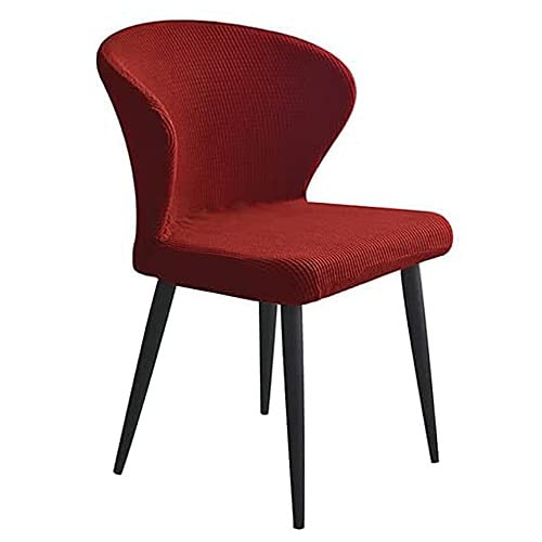Housses de chaise rouge vin élastiques et galbées pour dossier incurvé x2