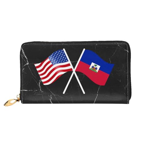 American And Haiti Flag Wallet Card Bag2