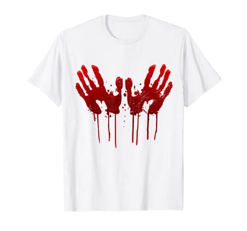 Halloween Manos Sangrientas Divertido Disfraz de Zombie Camiseta