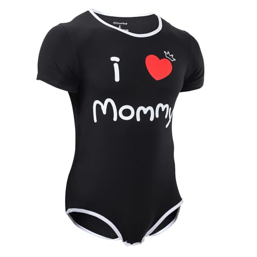 CutiePlusU Men's Cotton Button Crotch Bodysuits Adult Romper Onesie for Men Print3