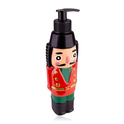 Espuma de ducha Accentra HELLO WINTER en frasco cuadrado con clip Papá Noel, regalo Navidad mujeres, aroma Manzana, color rojo/diamante