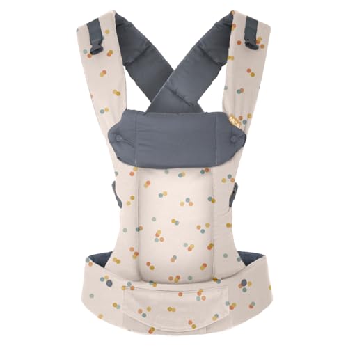 Beco Gemini Mochila Portabebés Ergonómica de 3,2 a 15,8 kg (7–35 lbs) | Posición en M, Asiento Ajustable, 100% Algodón Suave | Mochila de Porteo para Recién Nacidos y Niños Pequeños (Puntos)