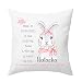 Cojín Nacimiento, conejita, bebé, recién Nacido, niña, cojín Personalizado, Regalo para papás primerizos, Worfull Regalos