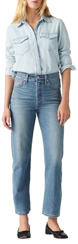 Levi's Ribcage Straight Ankle Vaqueros, Cool Invite, 32W / 27L para Mujer