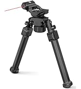 MidTen Bipod with Red Bore Sight, Foldable Bipod Compatible with Mlok for Hunting, Outdoor Activties