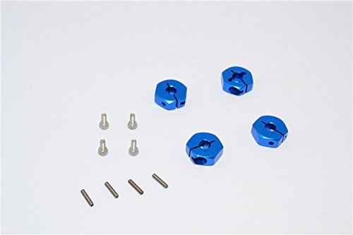 GPMTeam Losi Mini 8ight Upgrade Parts Aluminum Hex Adapter - 4Pcs Set Blue