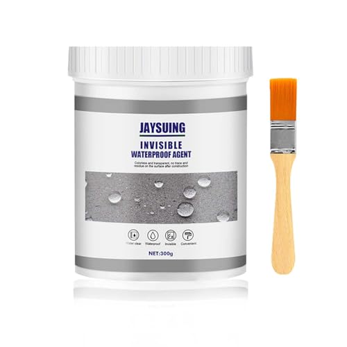 ZOLGINAH Sellador Impermeable Transparente con Pincel,300g,Invisible Aislamiento Revestimiento Impermeable Duradero y Resistente al Calor para Impermeabilización de Cubiertas Tuberías Baños (1 Piezas)