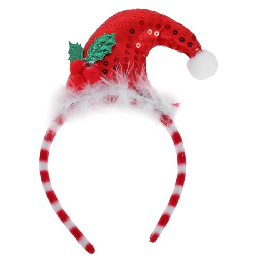 Gatuida Diadema de duende navideño: gorro de Papá Noel - Accesorios para el cabello con dibujos navideños - Accesorios para disfraces - Rellenos para bolsas de regalos navideños