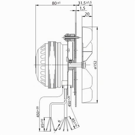 Estrattore fumi per stufe pellet originale Palazzetti Royal codice 895700600 - aspiratore fumi EBM R2E150-AN91-13