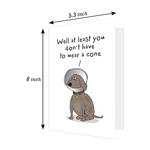 Funny Get Well Soon Card Gift, Humor Speedy Surgery Recovery Card For Him Her Friends, At Least You Don't Have To Wear A Cone #TOP1