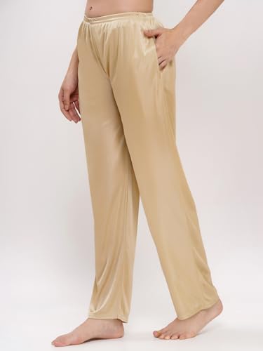 Image of Romaisa Women's Golden Satin Night Suit Set for Women - Stylish Pajama Set Sleepwear Lounge Wear Comfortable Nightwear