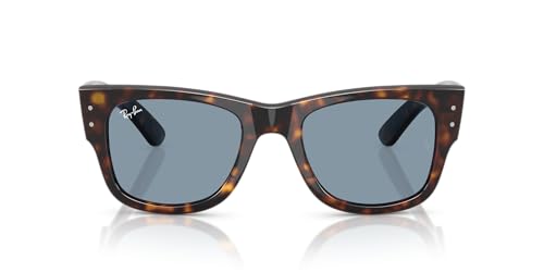 Ray-Ban RB0840S Mega Wayfarer Square Sunglasses, Havana/Blue, 51 mm