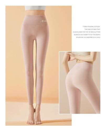Image of Celary Women's Nude Fleece Lined Leggings - Winter Warm Pantyhose Look, Thermal Tights, Soft & Stretchable Winter Stockings