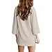 Dresses for Women Long Sleeve Casual Loose Fit Fall Fashion Crewneck Mini Dress Solid Color Fashion Clothing White L