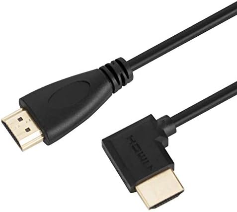 Bolongking HDMI Cable,90 Degree Gold Plated High Speed HDMI Male to Male Left Angle Cable 60Hz, 4K 2K (M/M Left-Right) (0.3m)