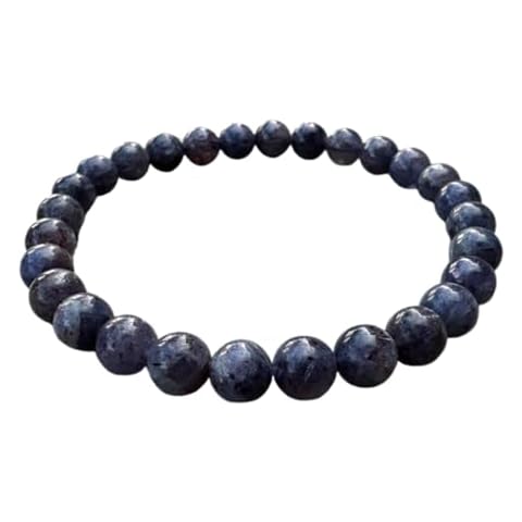GAF TREASURES Iolite Crystal Bead Bracelet 5-9mm, Wholesale Genuine Iolite Stretch Gemstone Bracelet, Healing Crystal Bracelet, Gift for Men & Women Cover